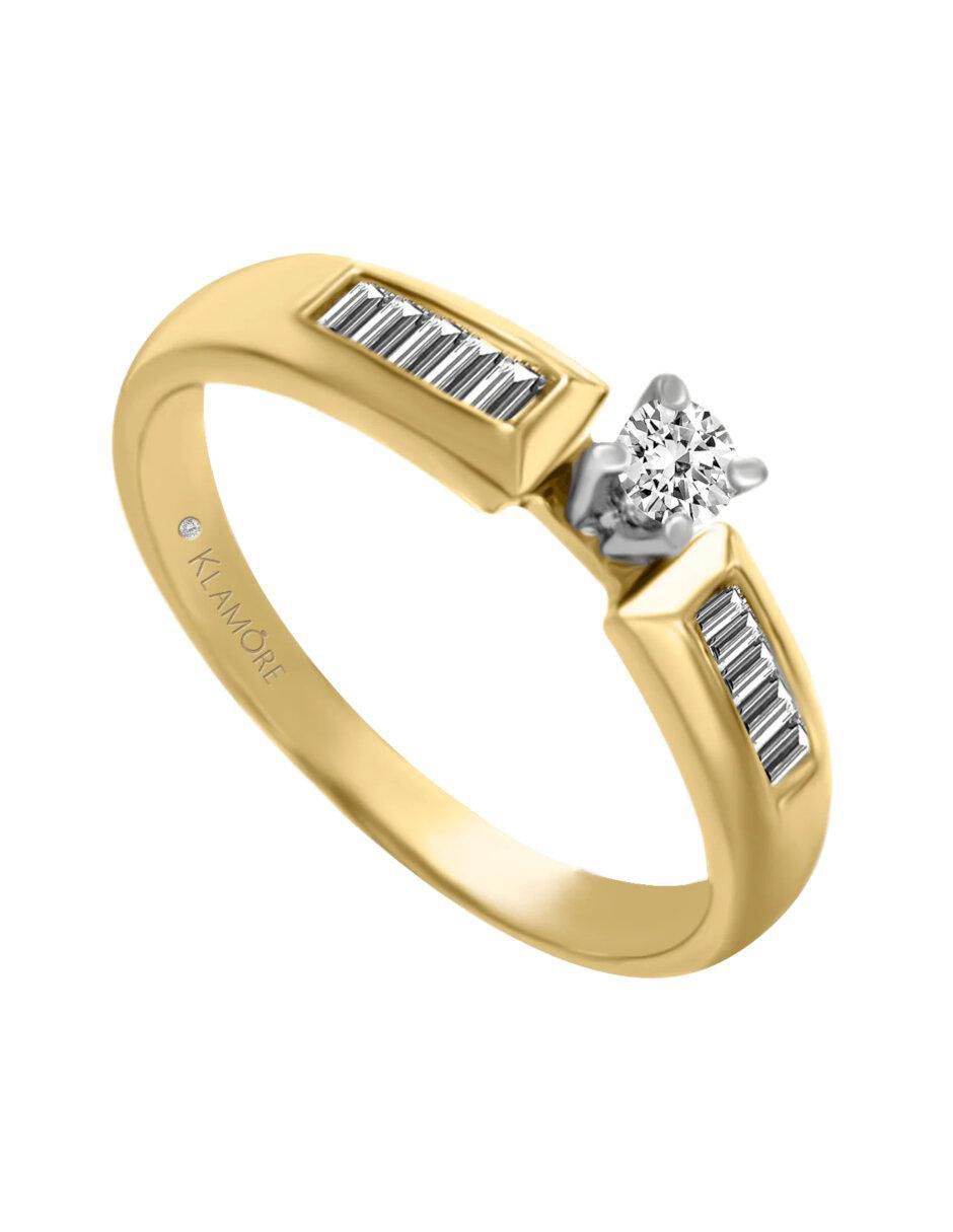 Anillo de compromiso 14 k Unity diamante 3