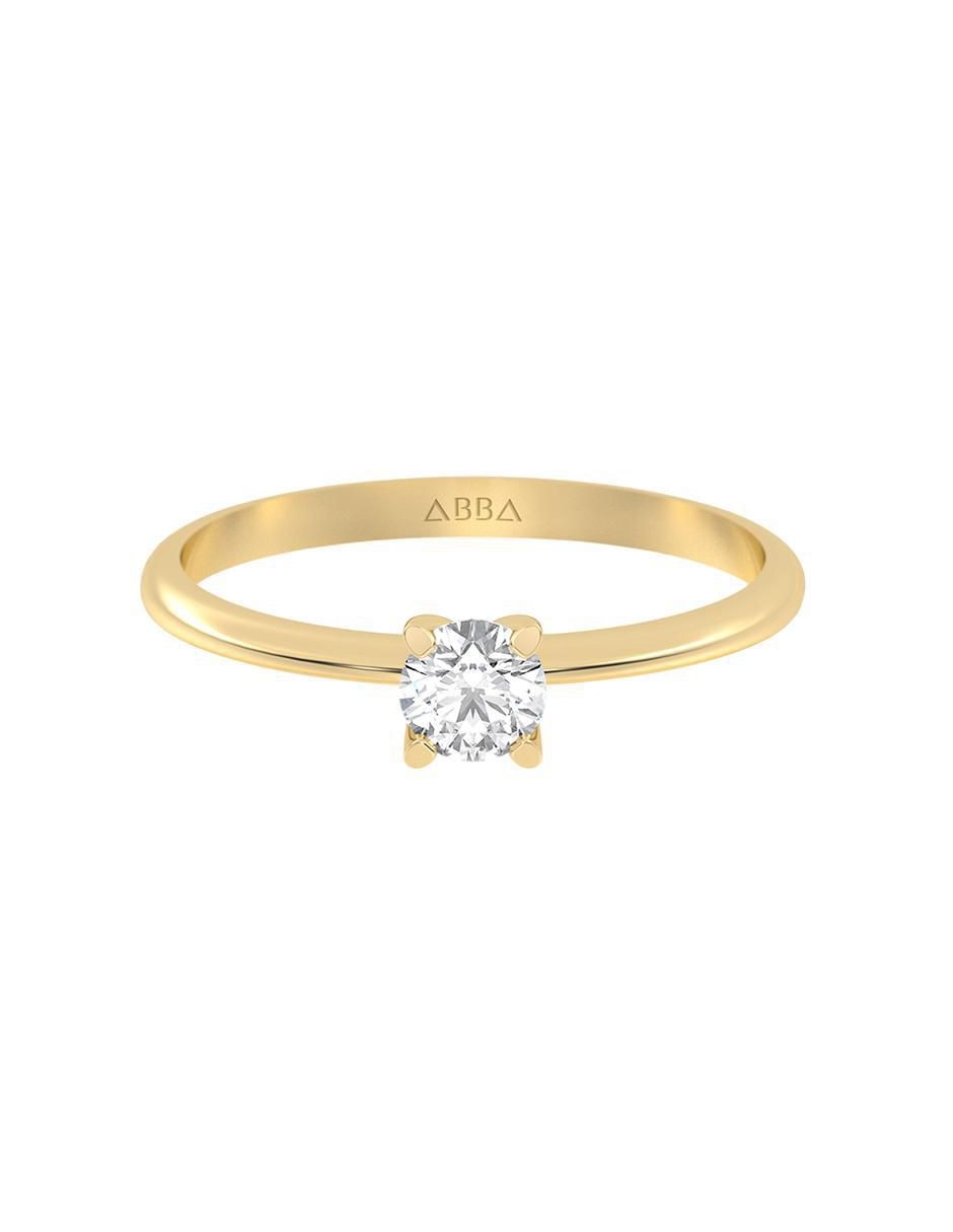 Anillo 14 k de oro zirconia brillante Anillo 14 k de oro zirconia brillante