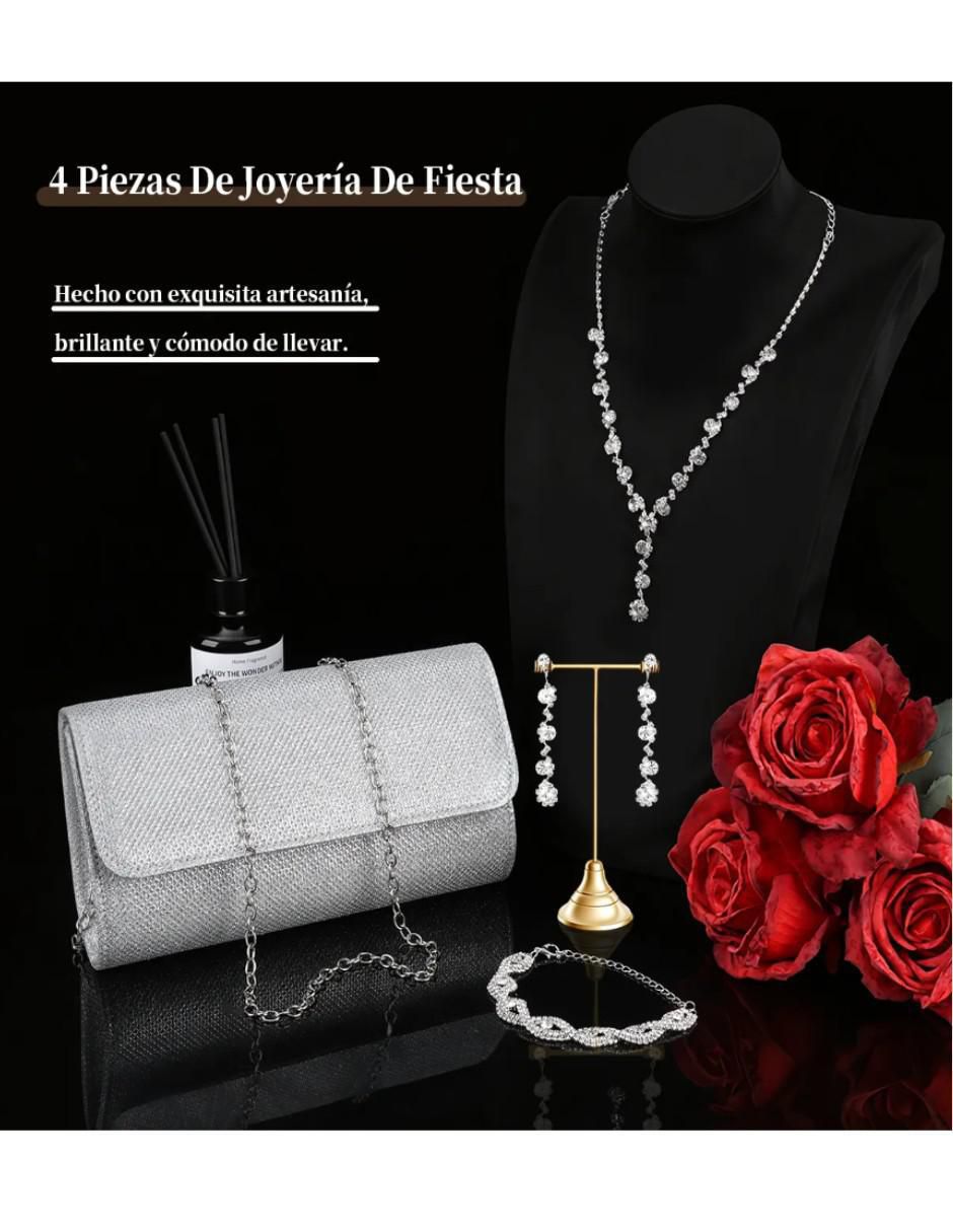 Aretes, collar y pulsera cristal