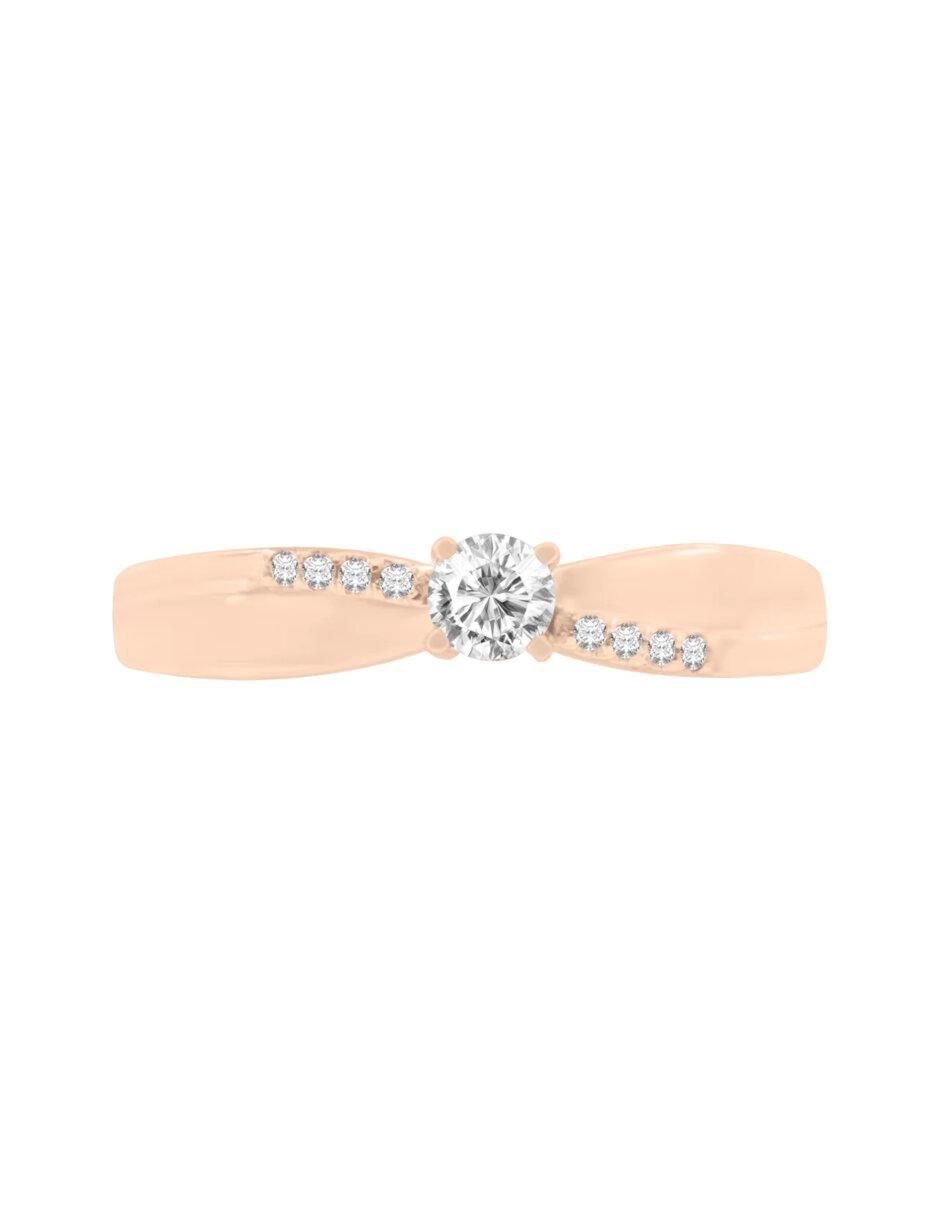 Anillo de compromiso 14 k Raichel diamante Anillo de compromiso 14 k Raichel diamante