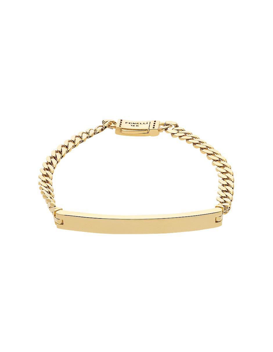 Esclava de oro con zirconia 14 K Fonelli Chain acabado pulido 1