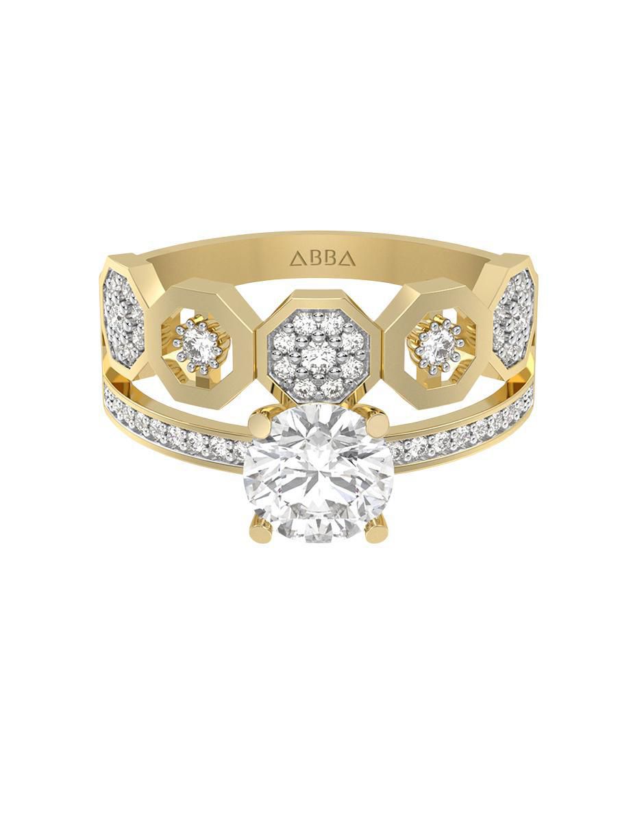 Anillo de compromiso de oro 14 k