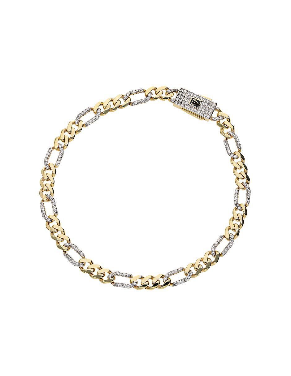 Pulsera de oro con zirconia 14 K Fonelli Chain acabado pulido Pulsera de oro con zirconia 14 K Fonelli Chain acabado pulido