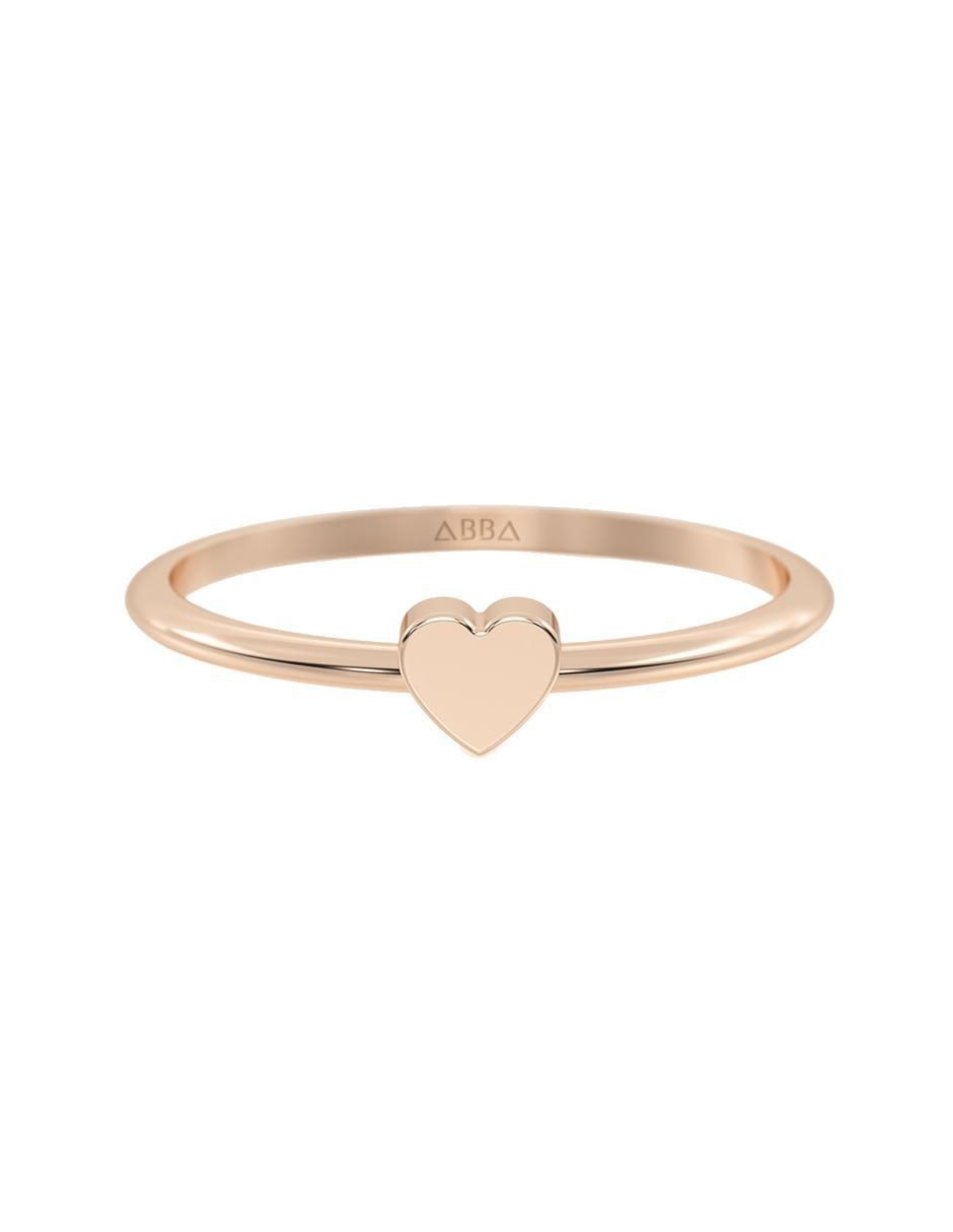 Anillo de corazón 10 k de oro pulido