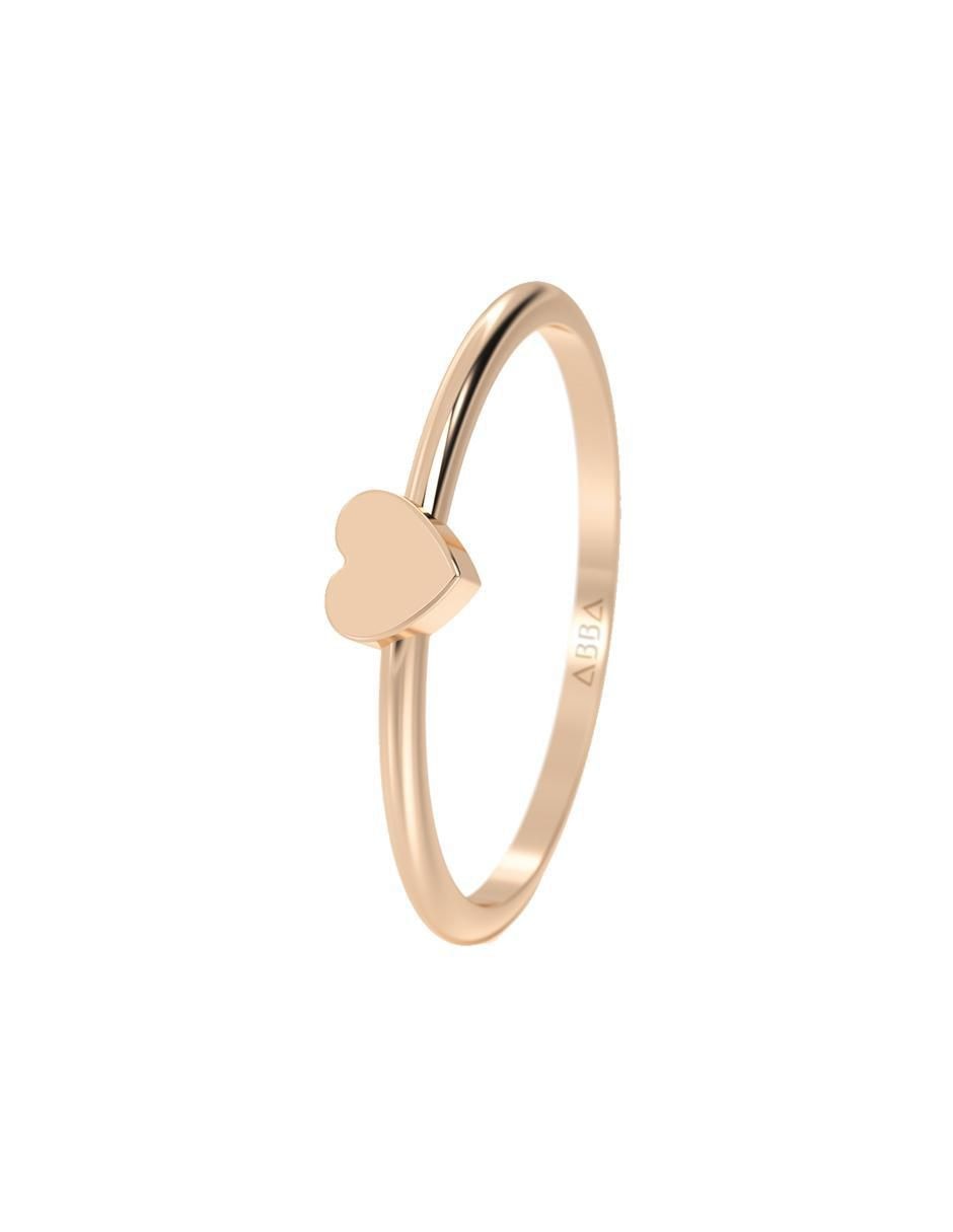 Anillo de corazón 10 k de oro pulido 2