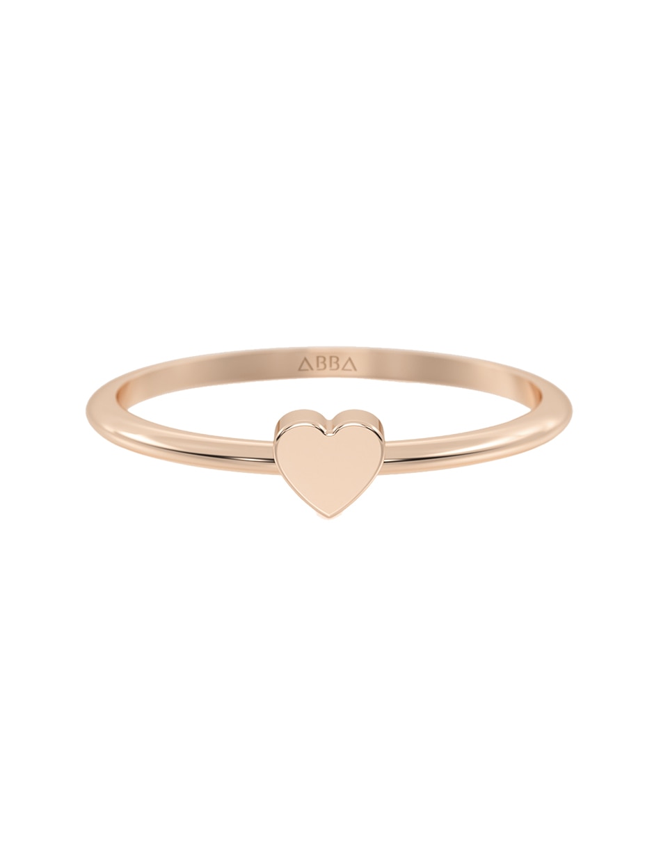 Anillo de corazón 14 k de oro pulido