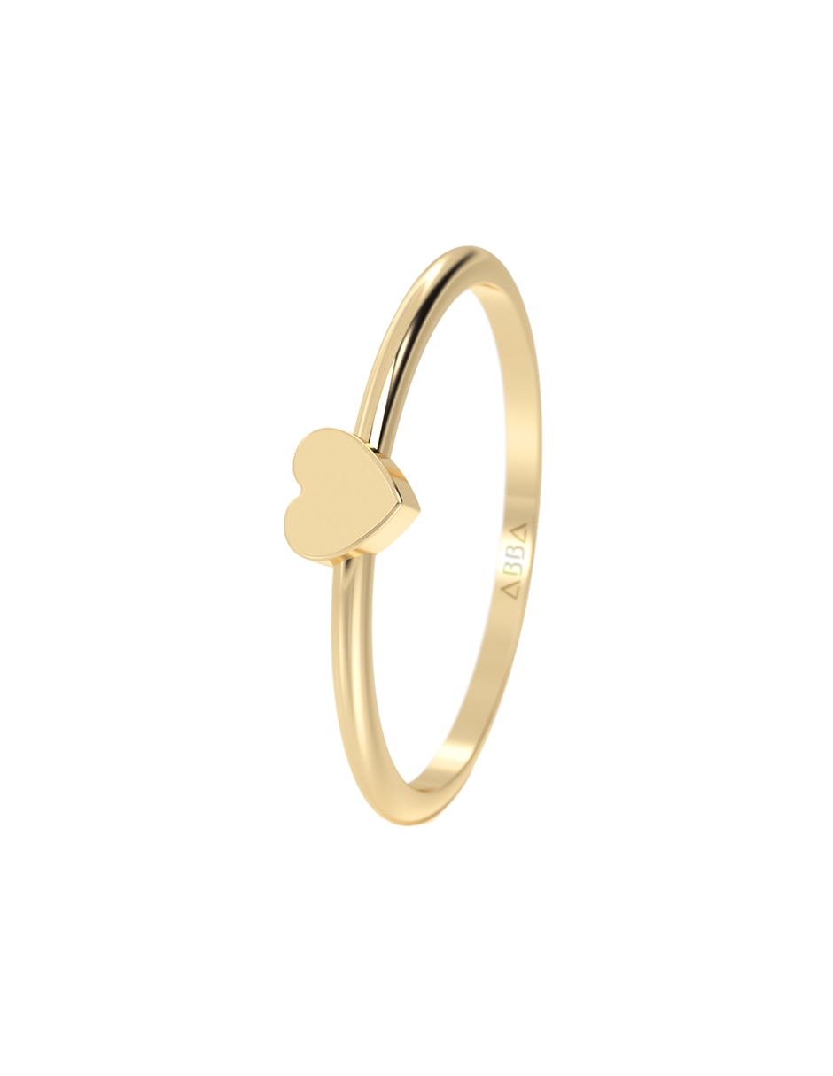 Anillo de corazón abba joyas 10 k de oro pulido