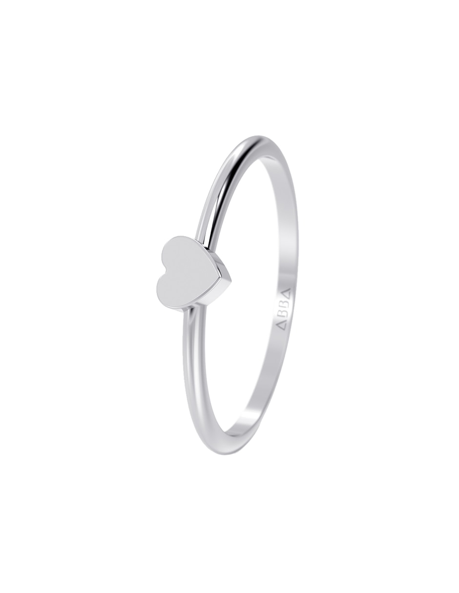 Anillo de corazón 14 k de oro pulido 4