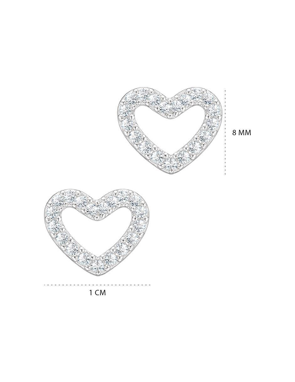 Broqueles de corazón de plata p 925 con acabado mate zirconia 5