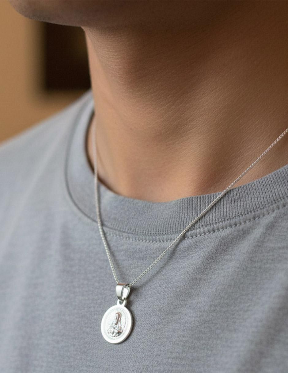 Collar sagrado corazón clepsidra de plata P 925