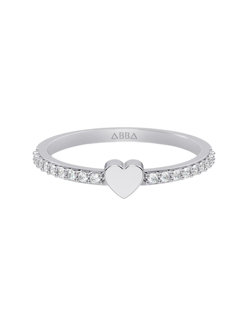 Anillo de corazón 14 k de oro zirconia pulido Anillo de corazón 14 k de oro zirconia pulido