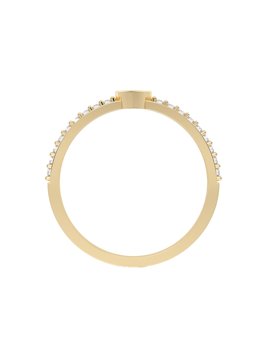 Anillo de corazón abba joyas 10 k de oro zirconia pulido