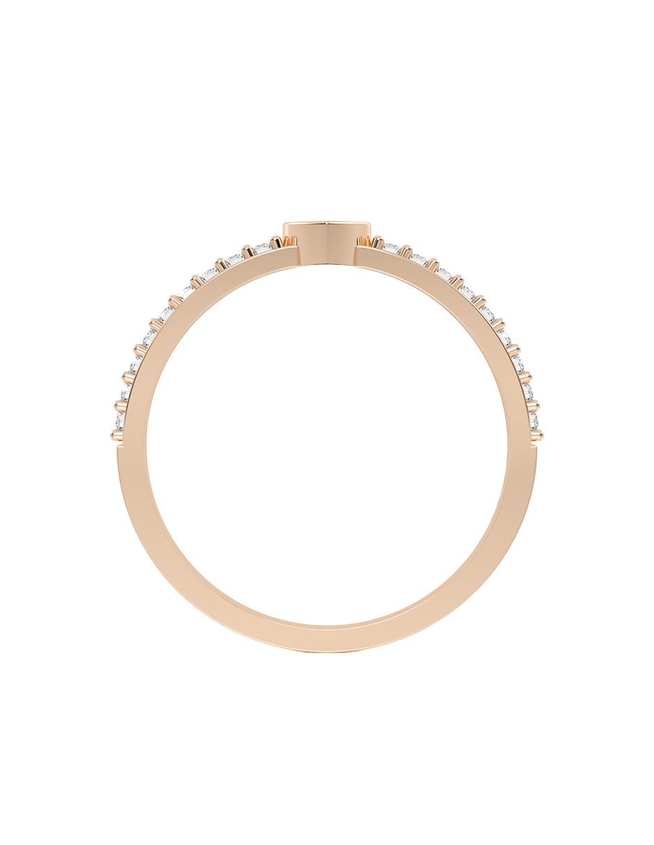 Anillo de corazón 10 k de oro zirconia pulido 3