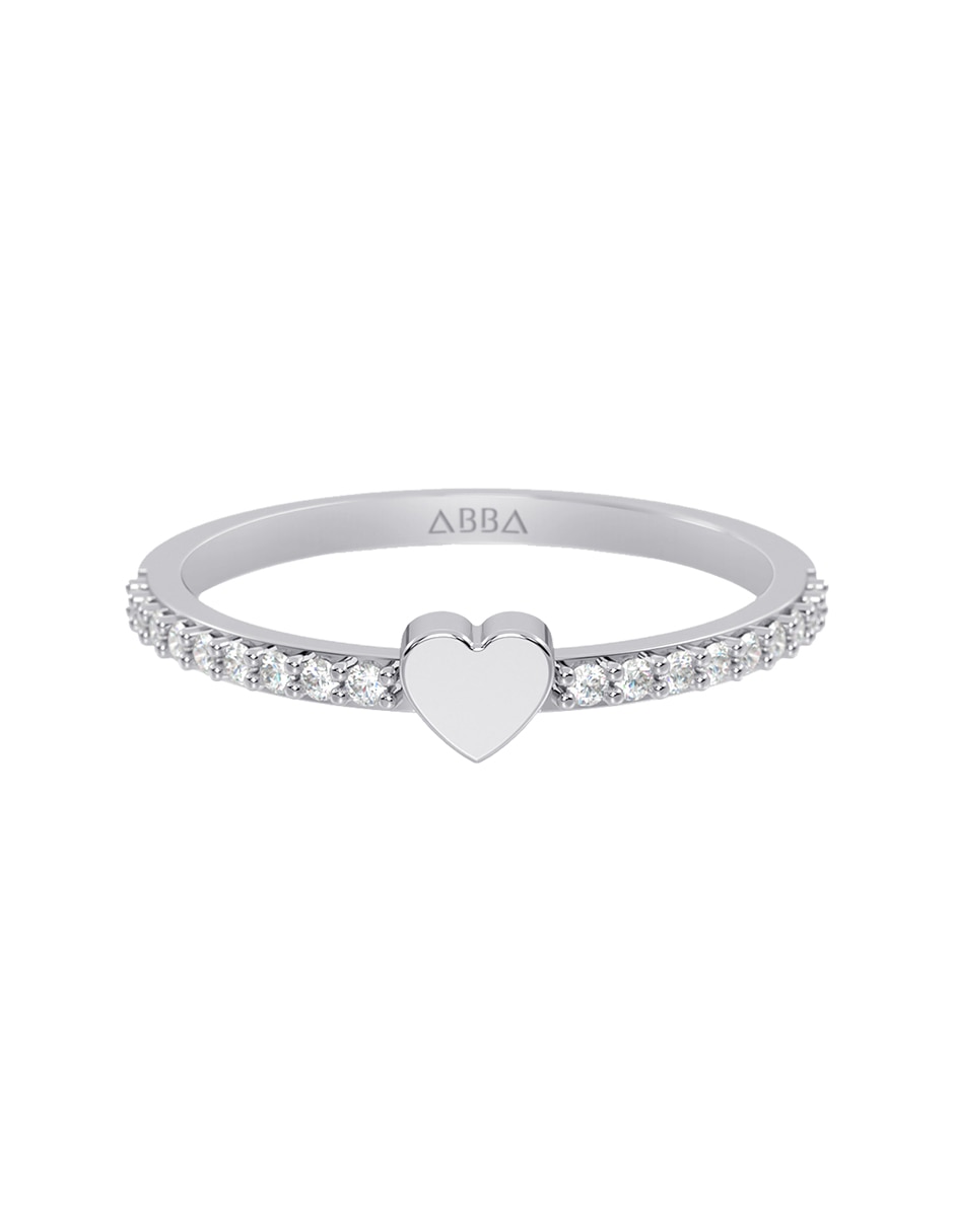 Anillo de corazón 10 k de oro zirconia pulido Anillo de corazón 10 k de oro zirconia pulido