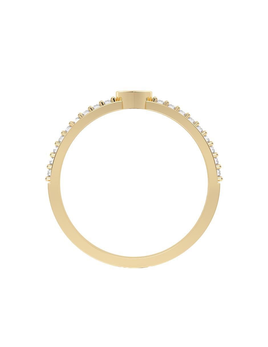 Anillo de corazón 14 k de oro zirconia pulido 3