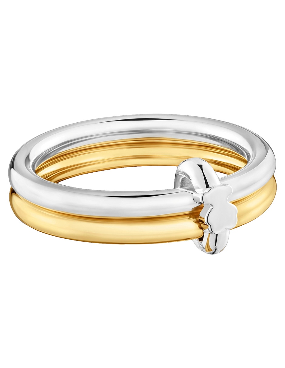 Anillo de oso Tous Straight de plata P 925 con acabado baño de oro