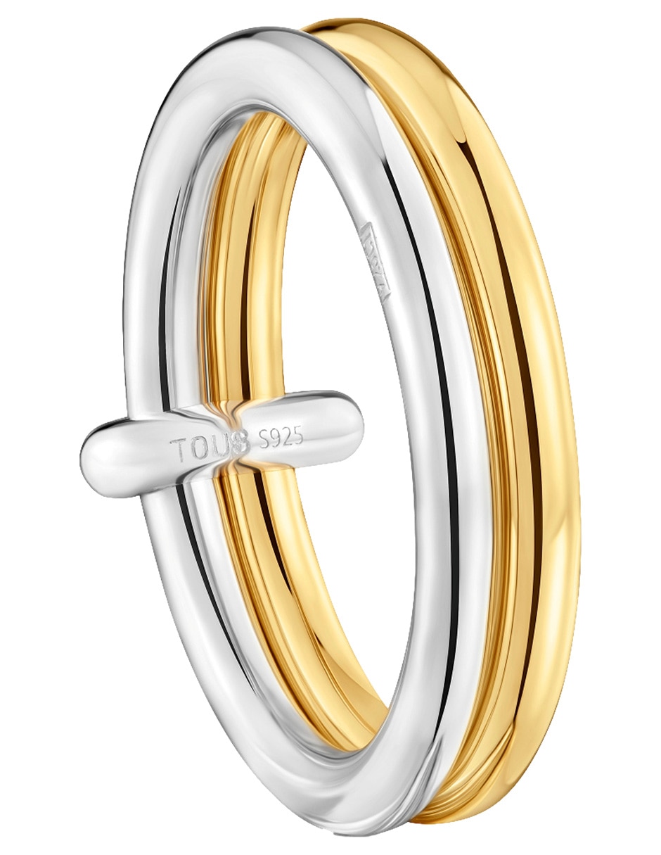 Anillo de oso Tous Straight de plata P 925 con acabado baño de oro 2