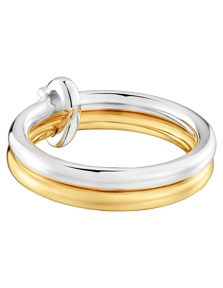 Anillo de oso Tous Straight de plata P 925 con acabado baño de oro 3
