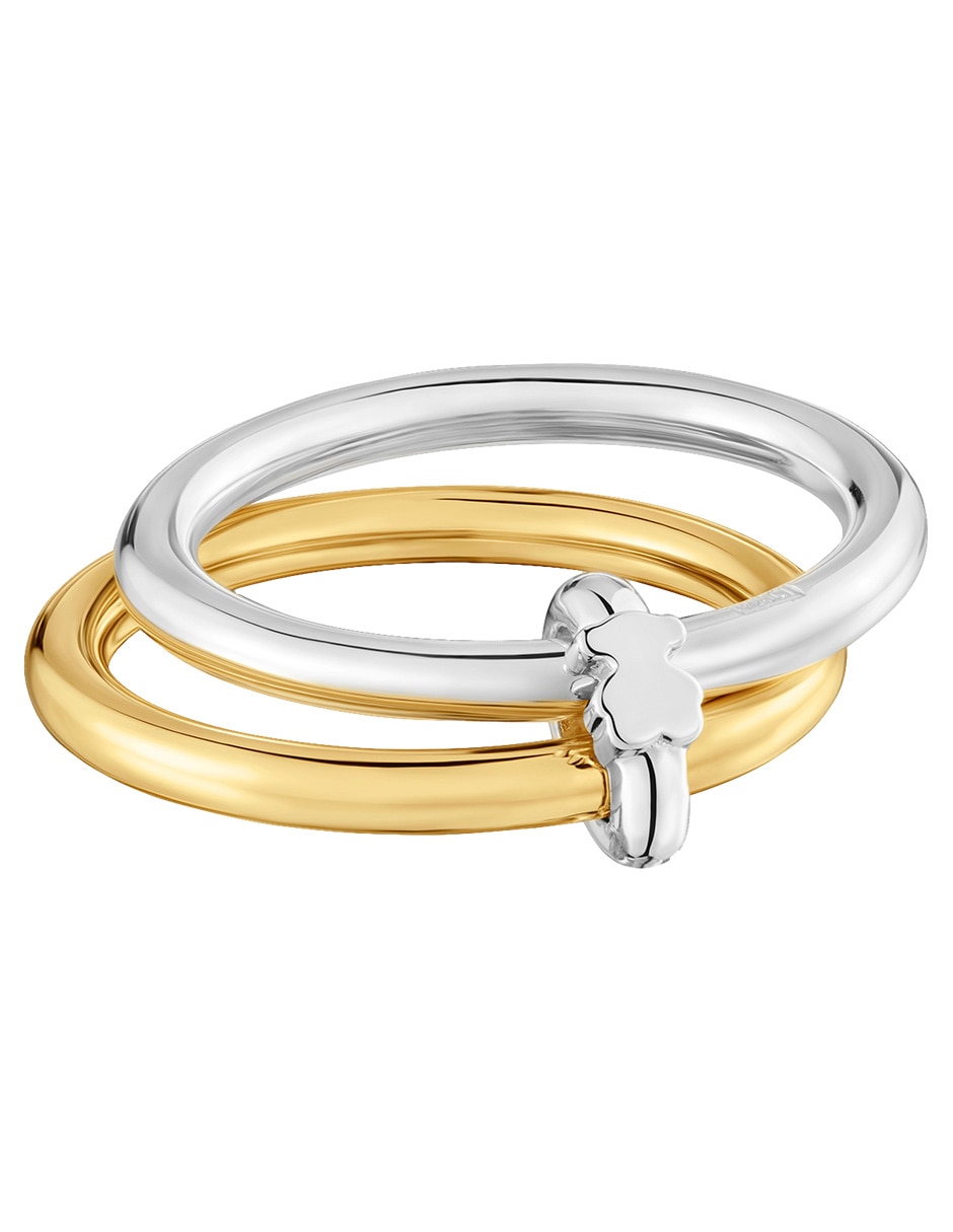 Anillo de oso Tous Straight de plata P 925 con acabado baño de oro 4