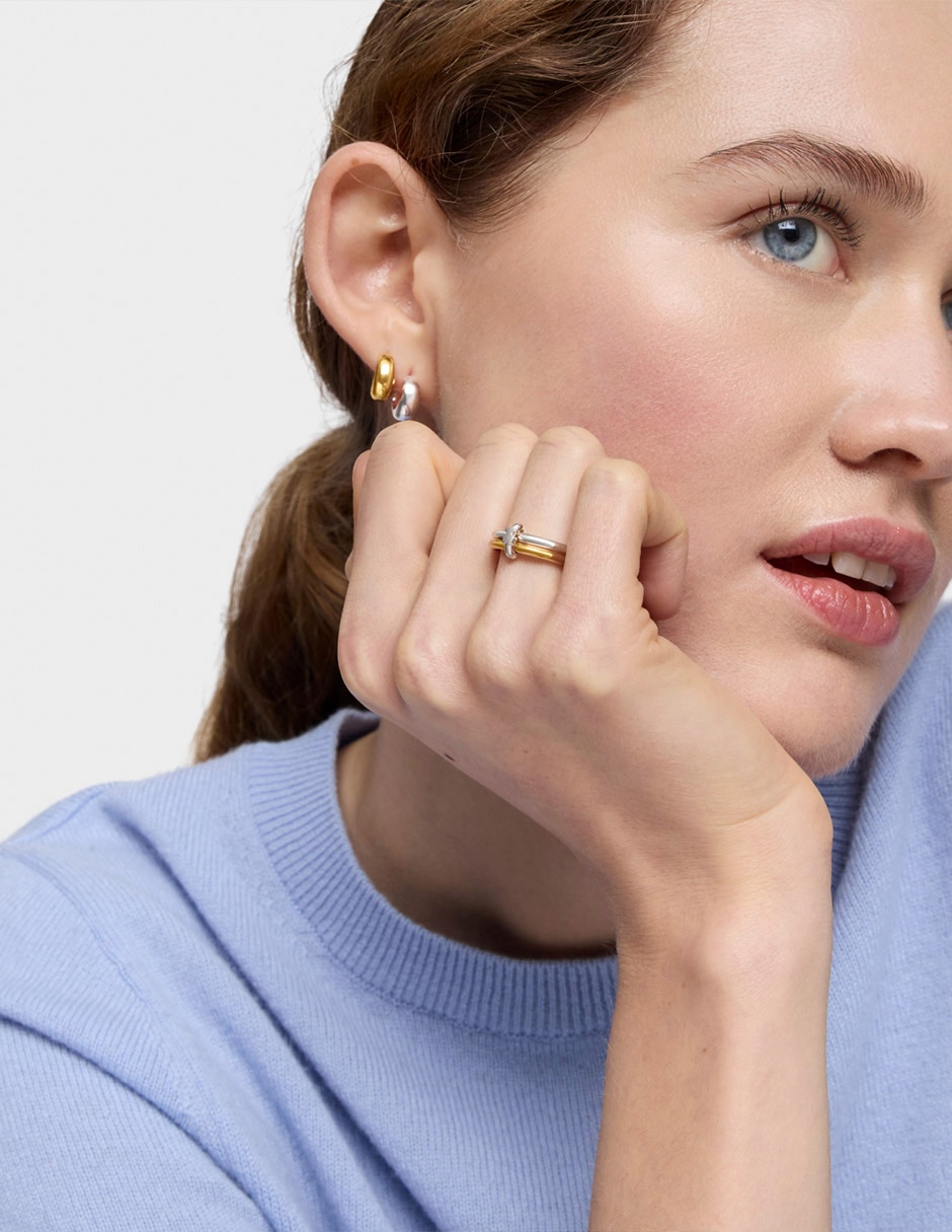 Anillo de oso Tous Straight de plata P 925 con acabado baño de oro 5