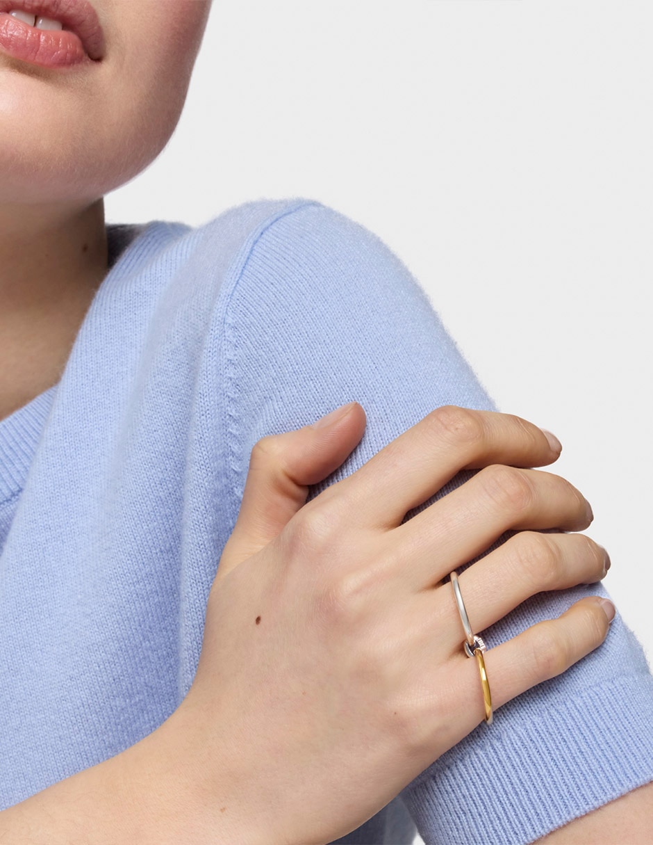 Anillo de oso Tous Straight de plata P 925 con acabado baño de oro 6
