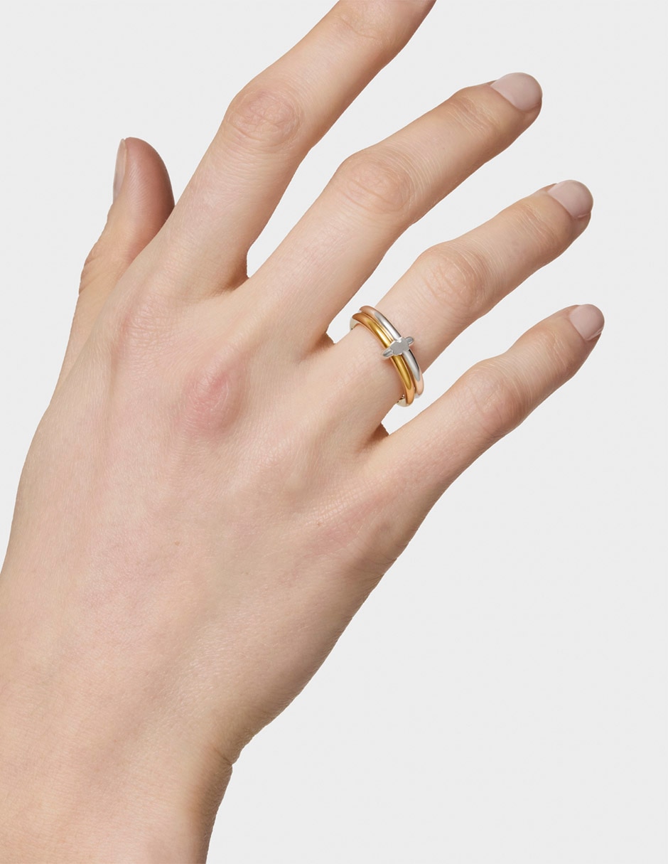 Anillo de oso Tous Straight de plata P 925 con acabado baño de oro 7