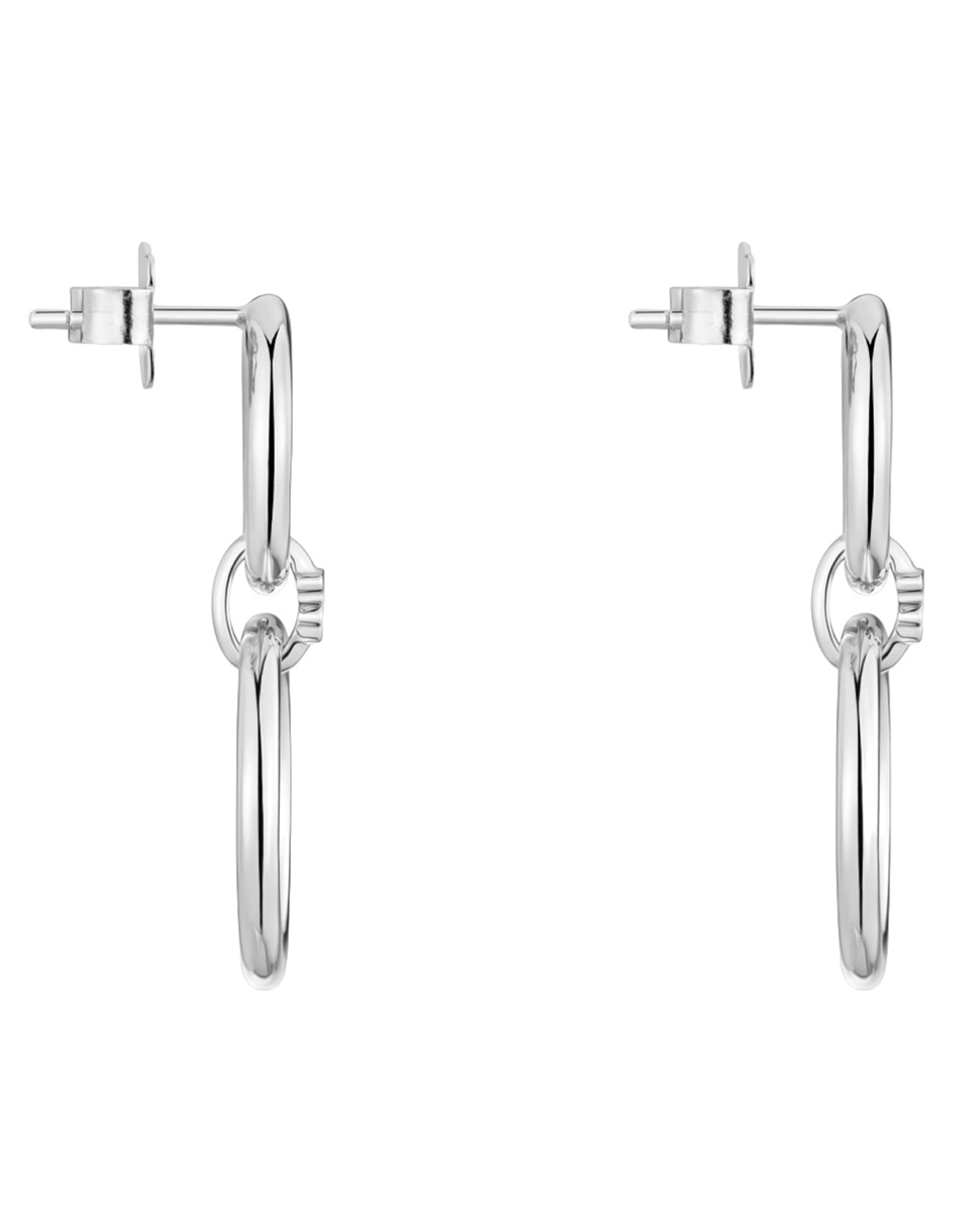 Aretes largos circulares Tous Straight de Plata P 925 con acabado brillante