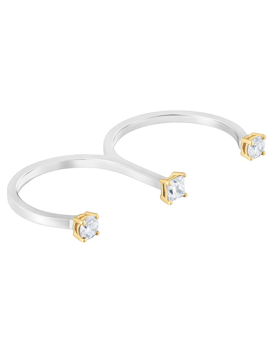 Anillo doble con gema Tous Shine LGD 14 K de oro diamante acabado brillante