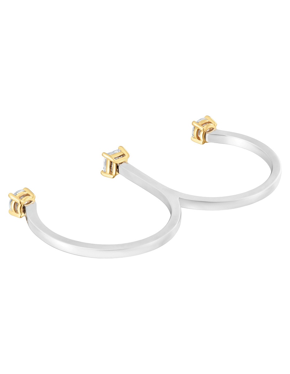 Anillo doble con gema Tous Shine LGD 14 K de oro diamante acabado brillante