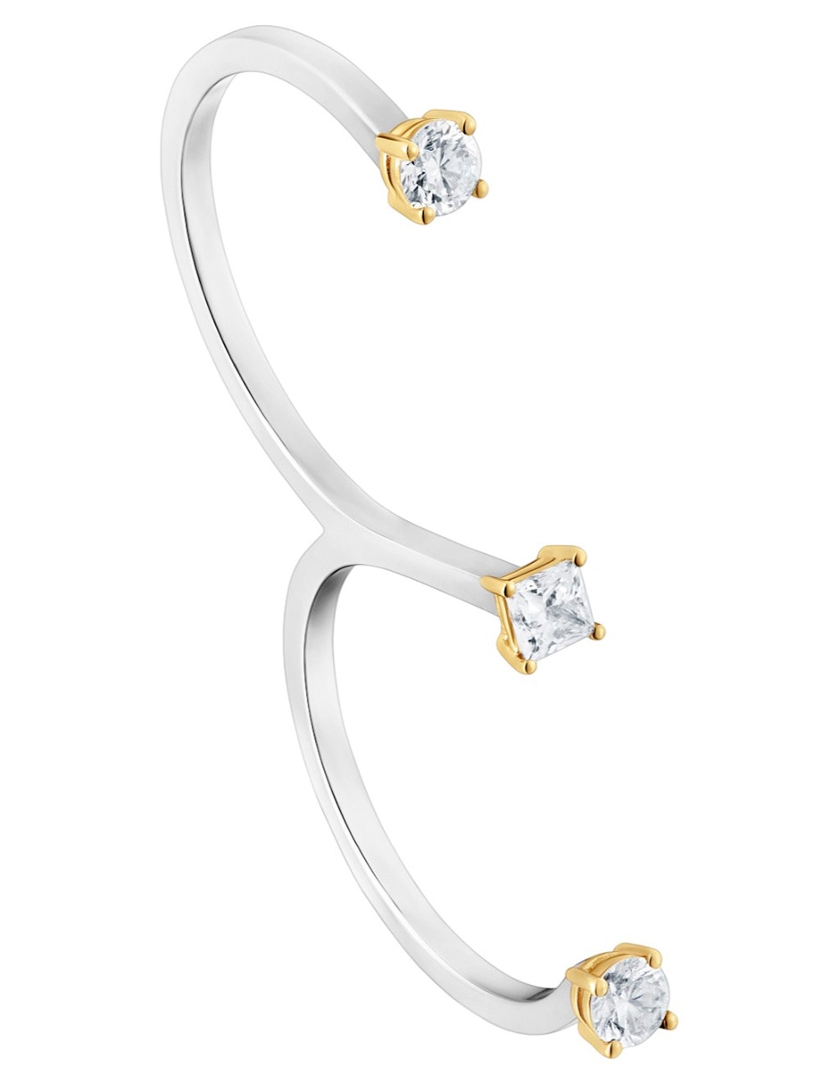 Anillo doble con gema Tous Shine LGD 14 K de oro diamante acabado brillante
