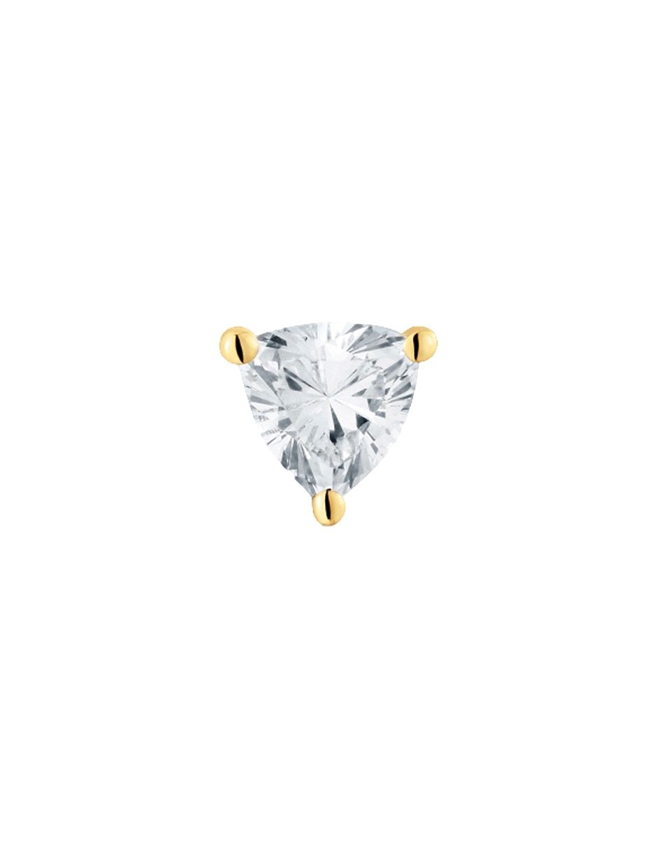Arete triangular Tous Shine LGD de oro amarillo 14 K con acabado brillante diamante