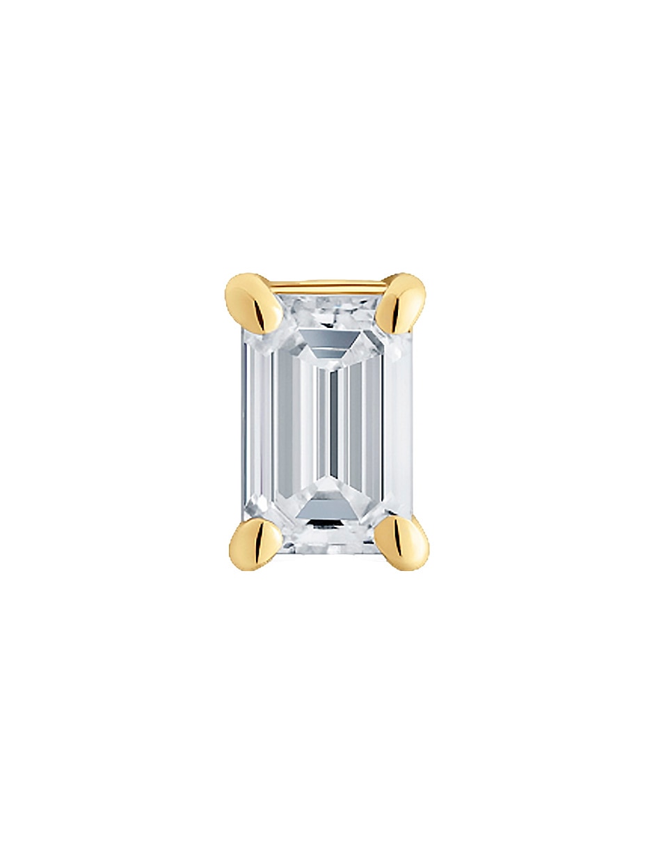 Arete rectangular Tous Shine LGD de oro amarillo 14 K con acabado brillante diamante