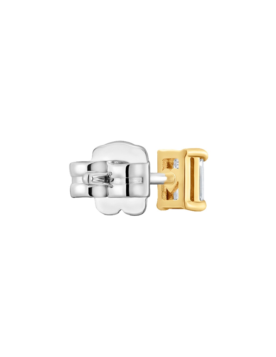 Arete rectangular Tous Shine LGD de oro amarillo 14 K con acabado brillante diamante