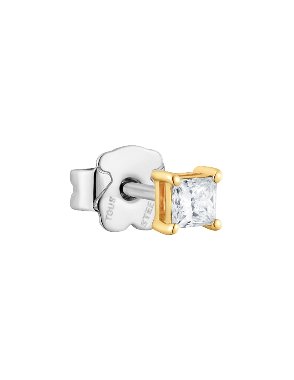 Arete cuadrado Tous Shine LGD de oro amarillo 14 K con acabado brillante