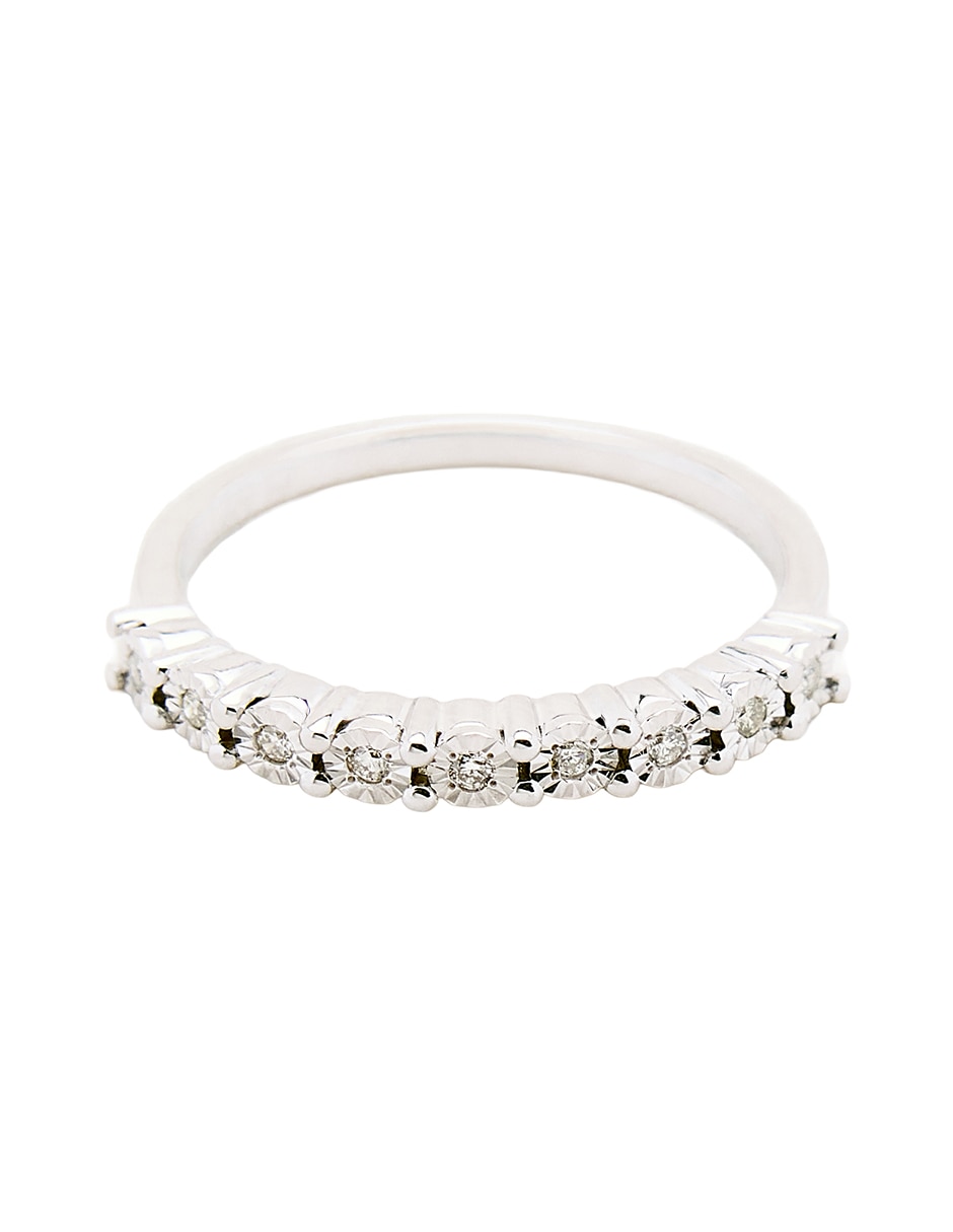 Anillo con gema Ingrata Fortuna 14 k de oro blanco diamante pulido