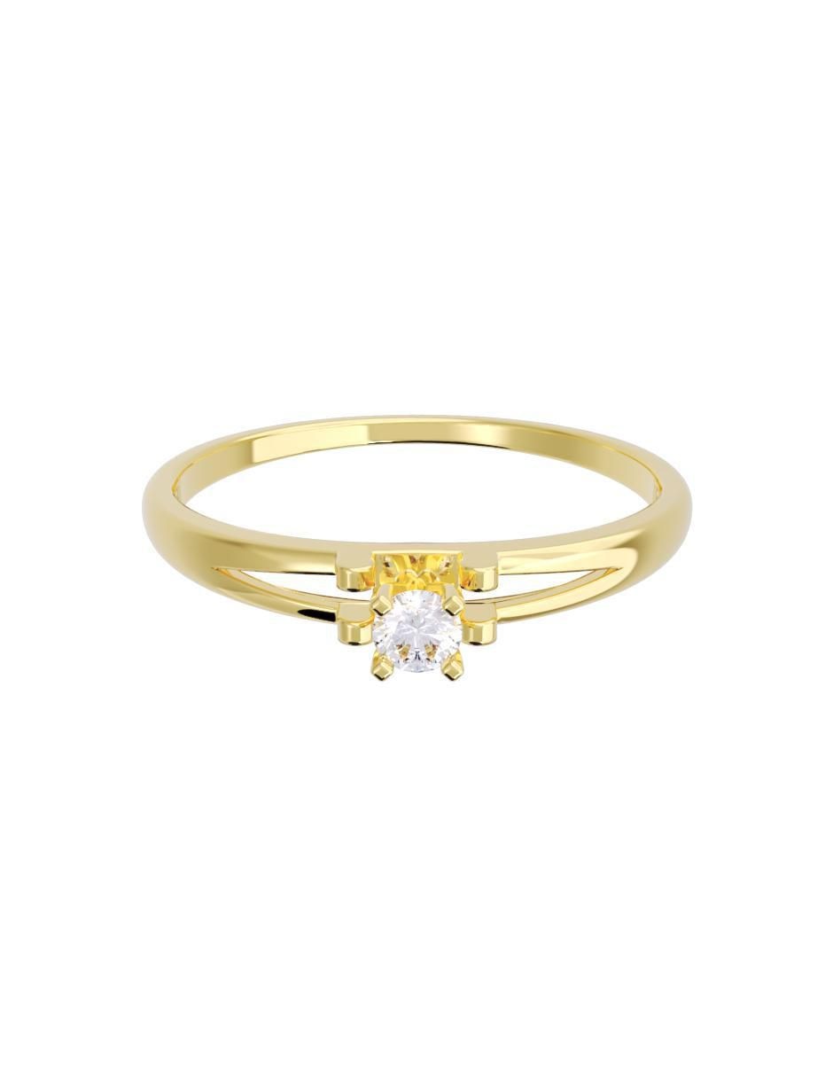 Anillo de compromiso de oro 14 K diamante Anillo de compromiso de oro 14 K diamante