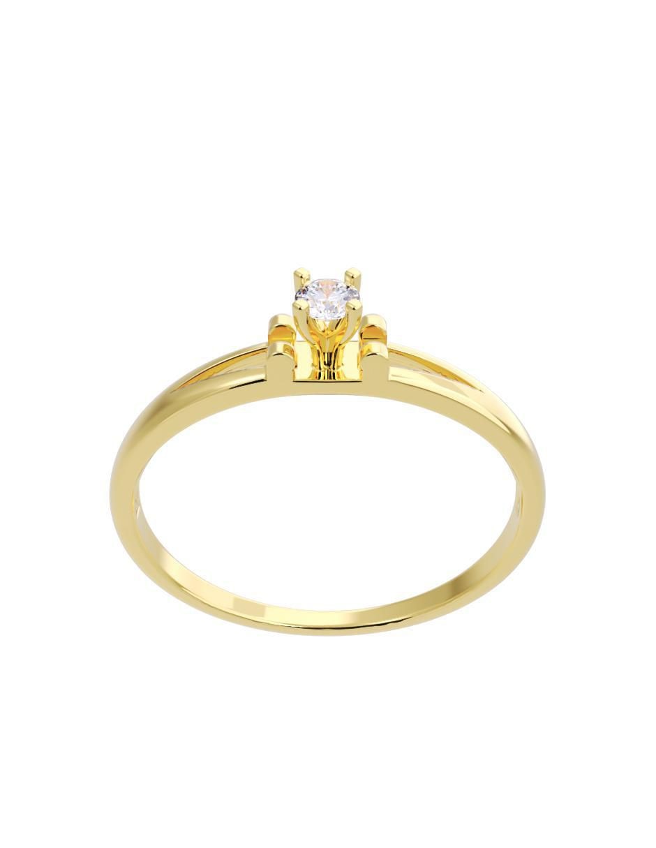 Anillo de compromiso de oro 14 K diamante 2