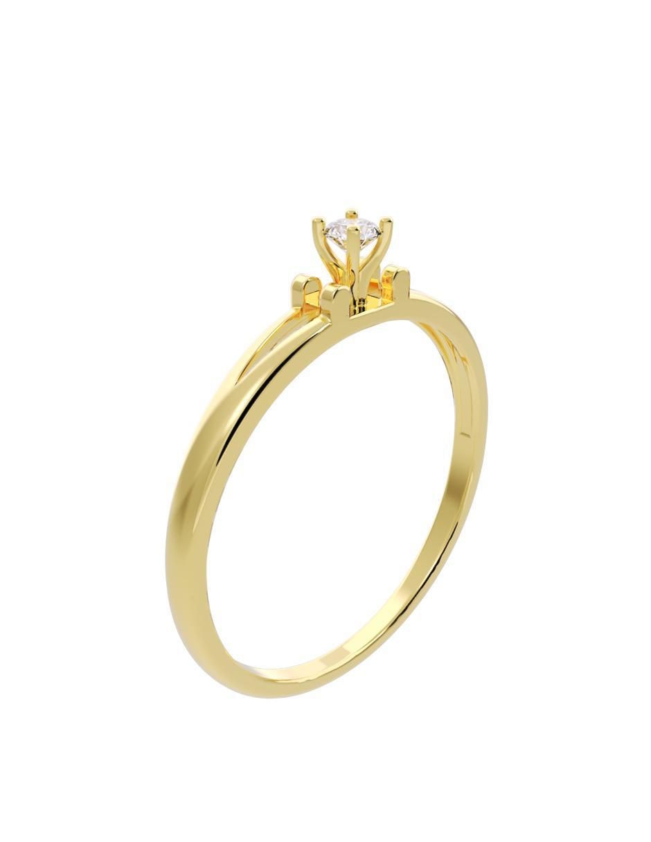 Anillo de compromiso de oro 14 K diamante 3