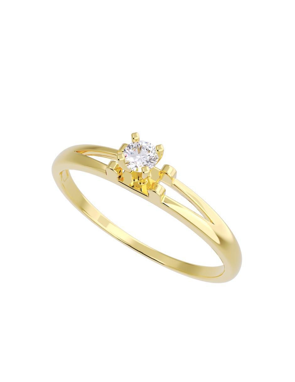 Anillo de compromiso de oro 14 K diamante 4
