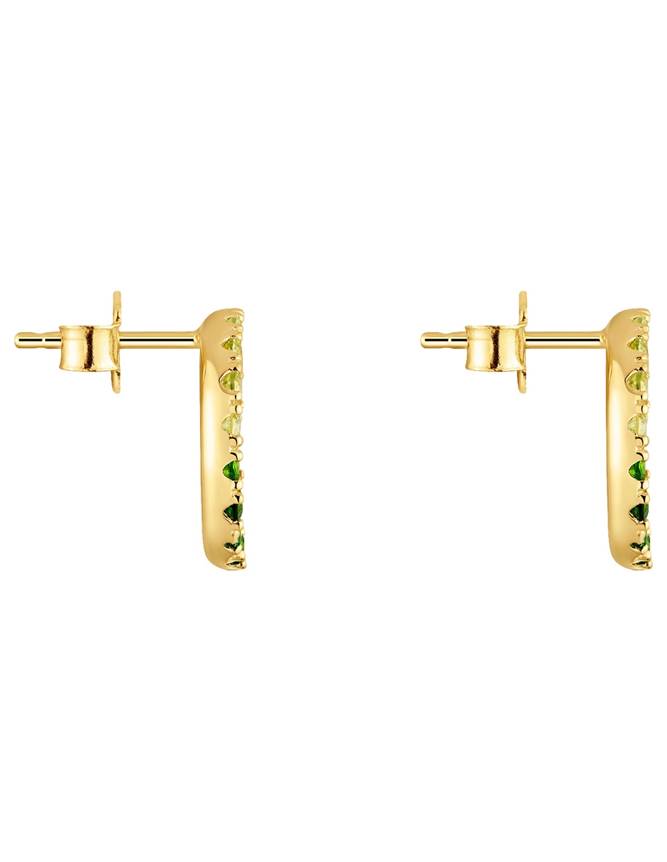 Broqueles Tous Straight de plata P 925 con acabado baño de oro cromodiópsido 6