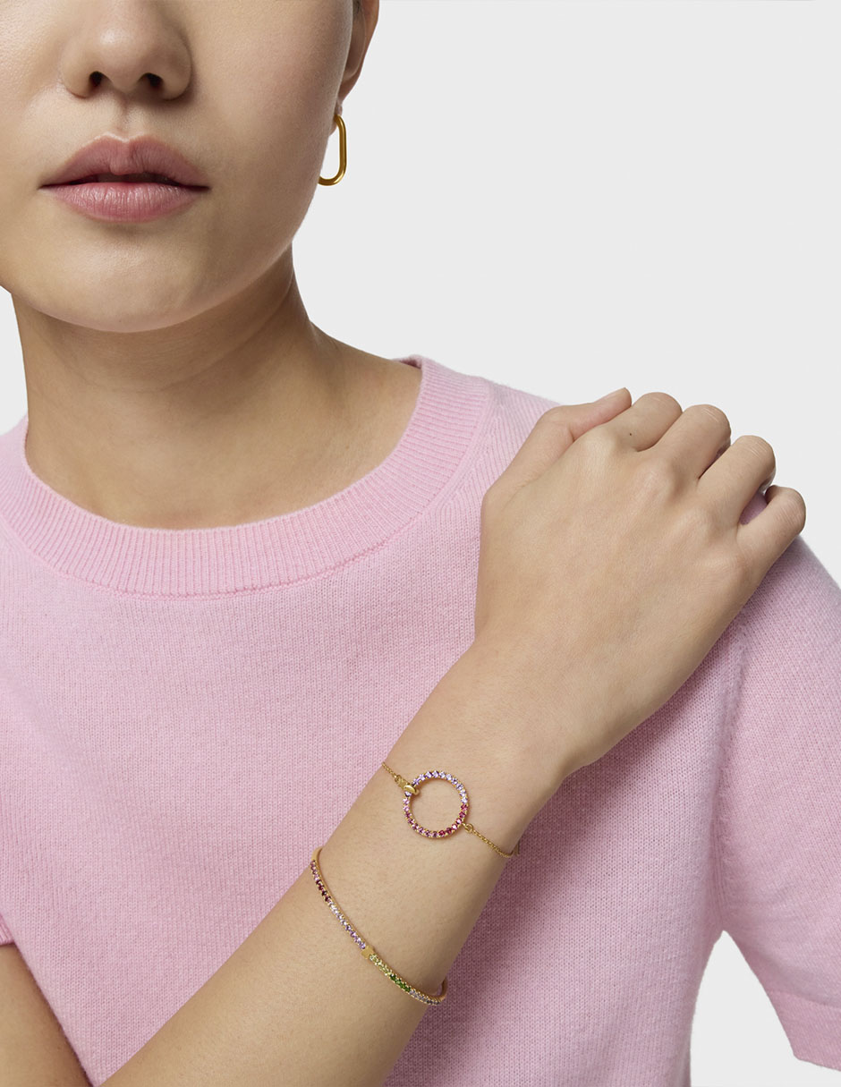 Pulsera Tous de plata Con rodolita P 925 Straight