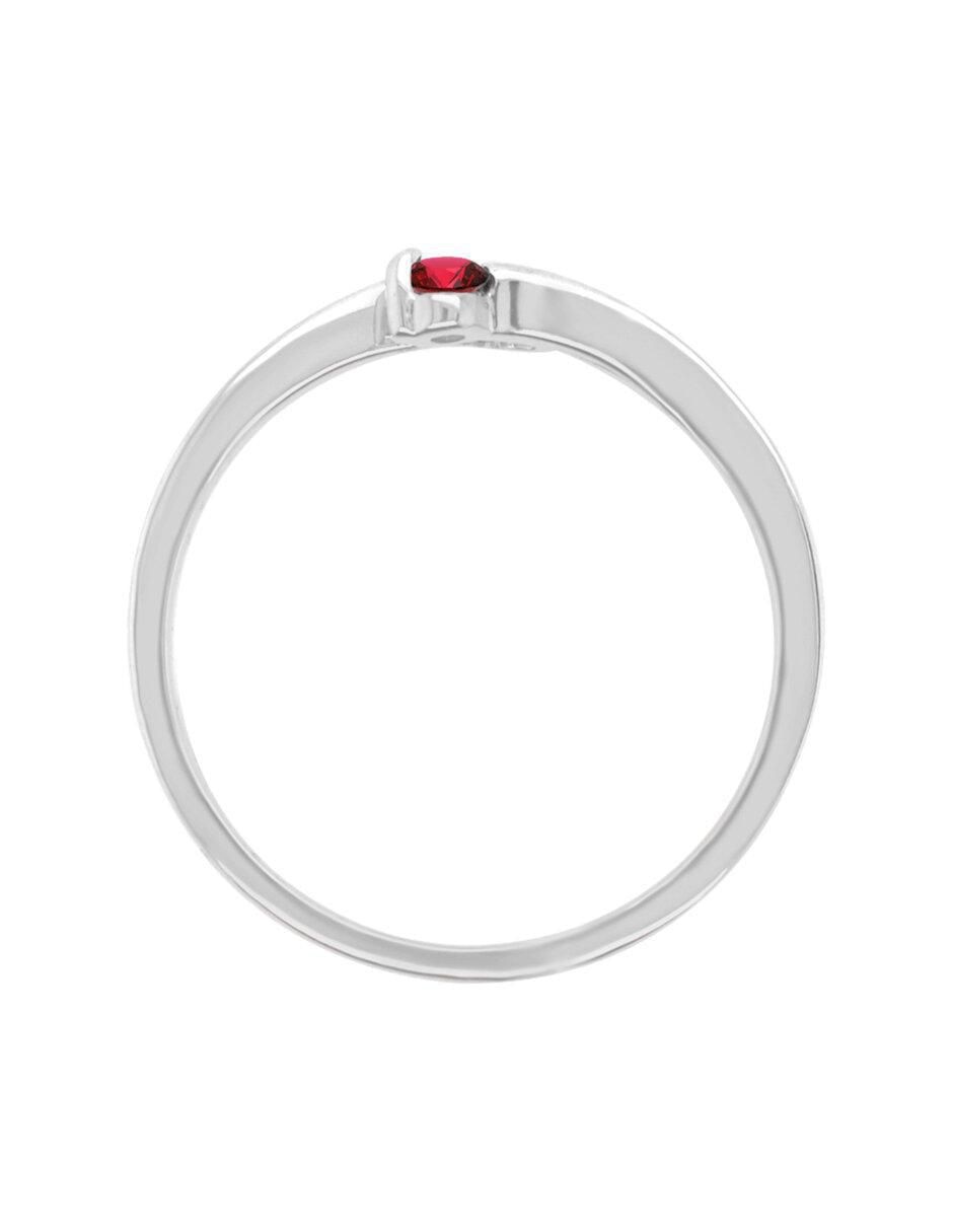 Anillo redondo Vivian 14 k de oro rubí brillante 3