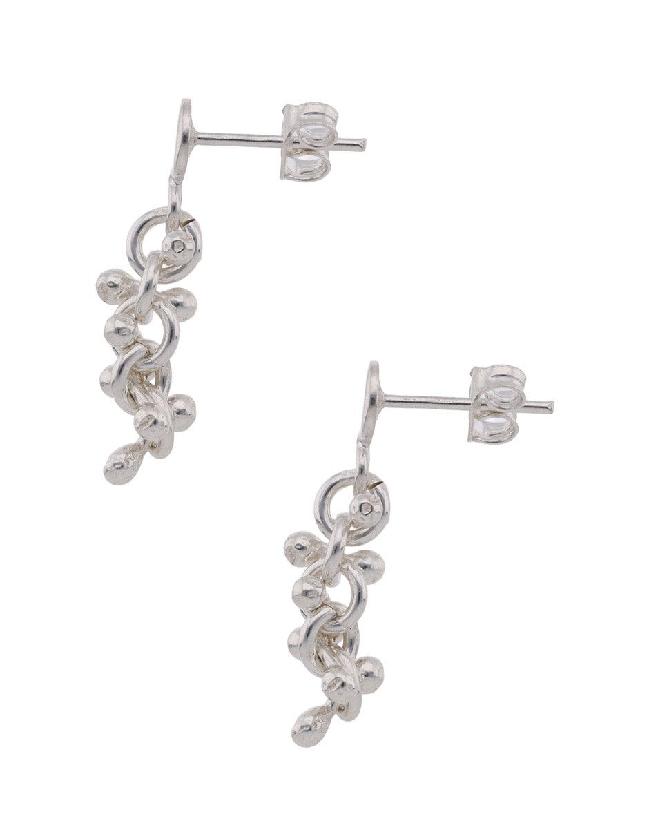 Aretes largos E& de plata P 925 con acabado brillante 3