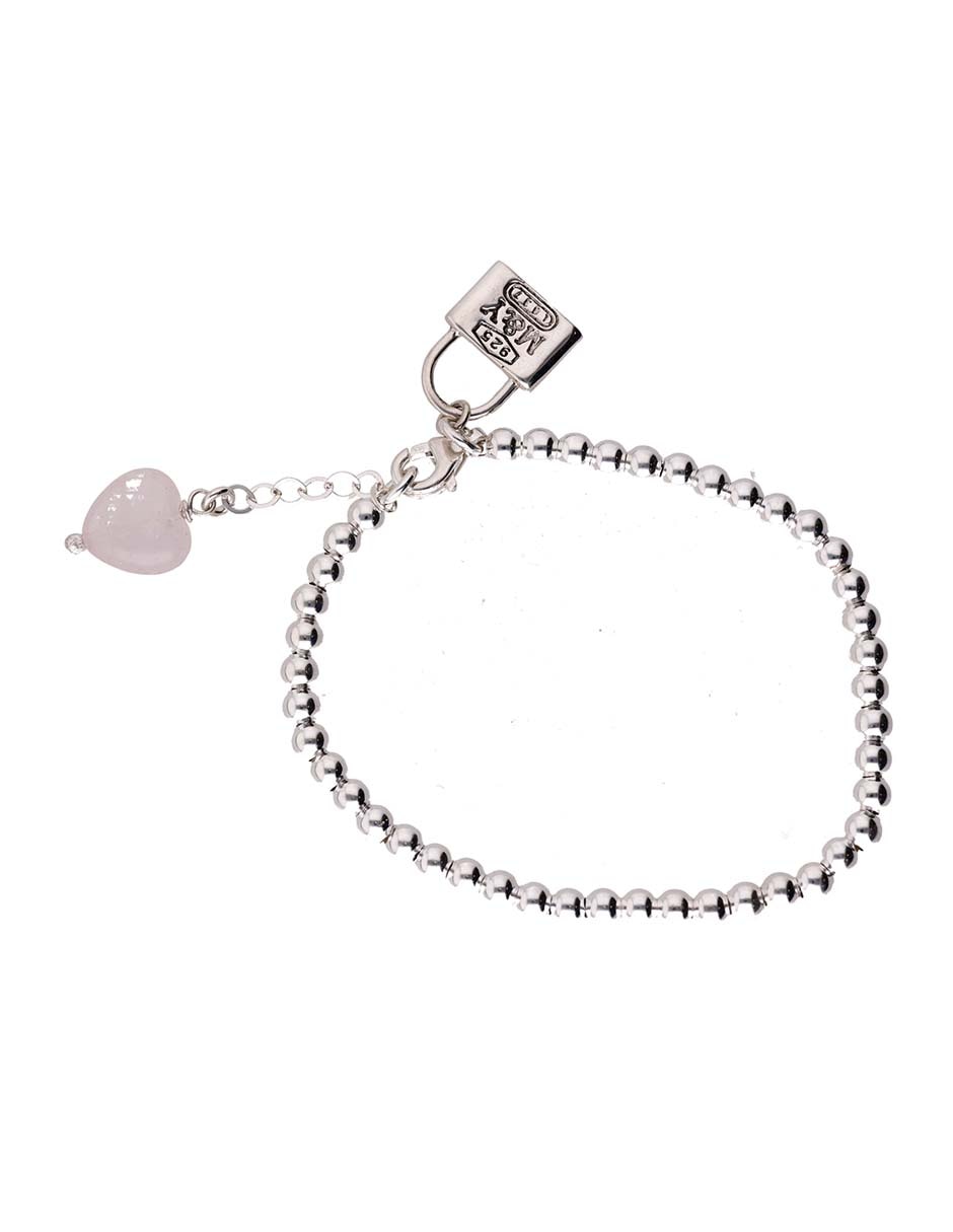 Pulsera de plata con cuarzo p 925 fashion acabado brillante