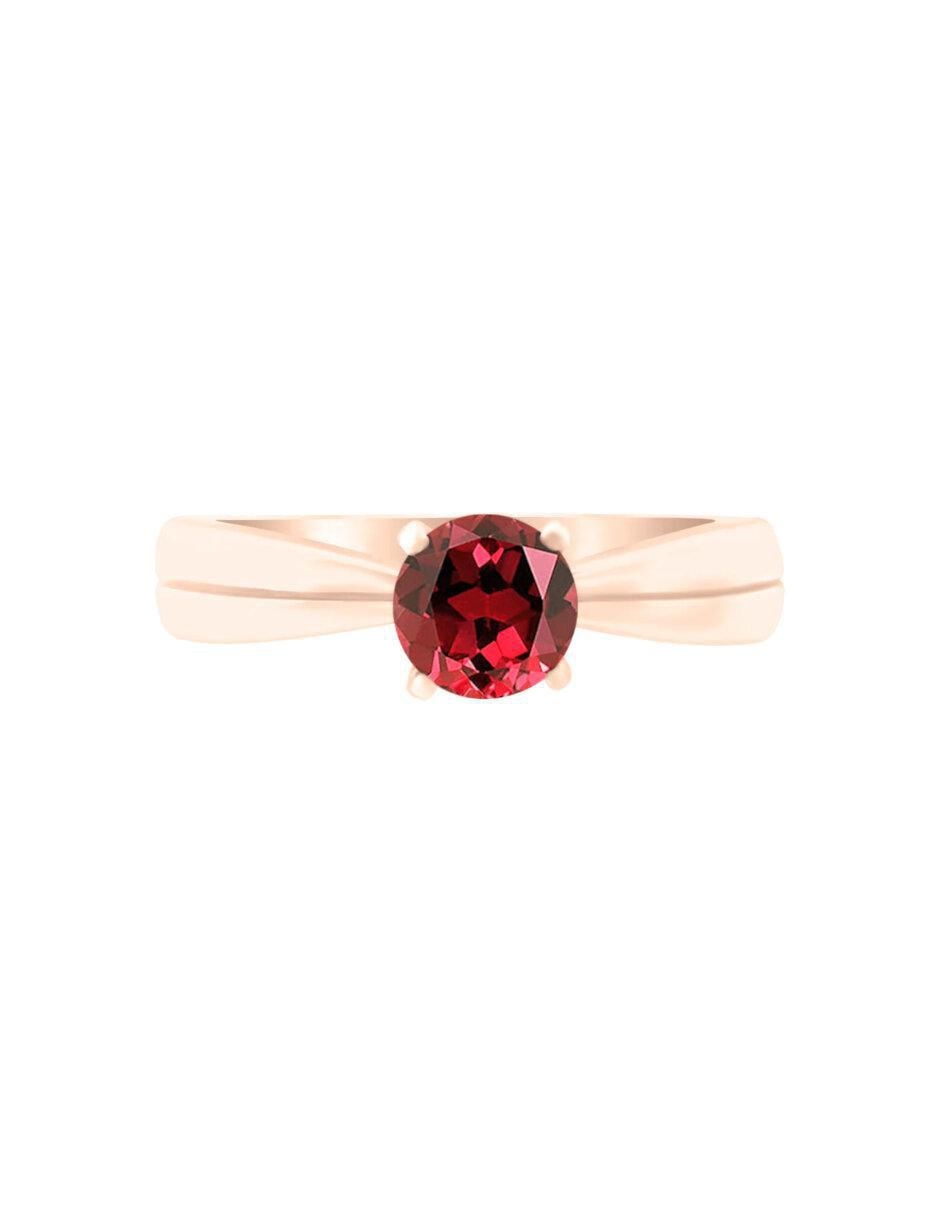 Anillo redondo Nix 14 k de oro rubí brillante