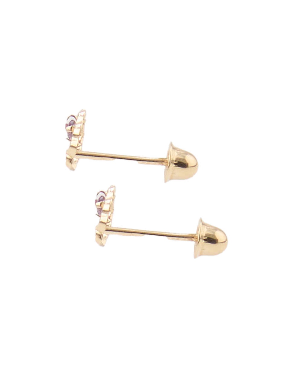 Broqueles De Trebol De Oro Amarillo 14 K Con Acabado Brillante 3