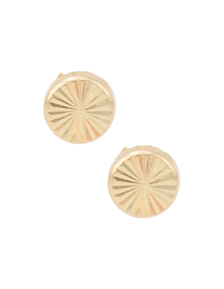 Broqueles Circulares De Oro Amarillo 14 K Con Acabado Brillante Broqueles Circulares De Oro Amarillo 14 K Con Acabado Brillante