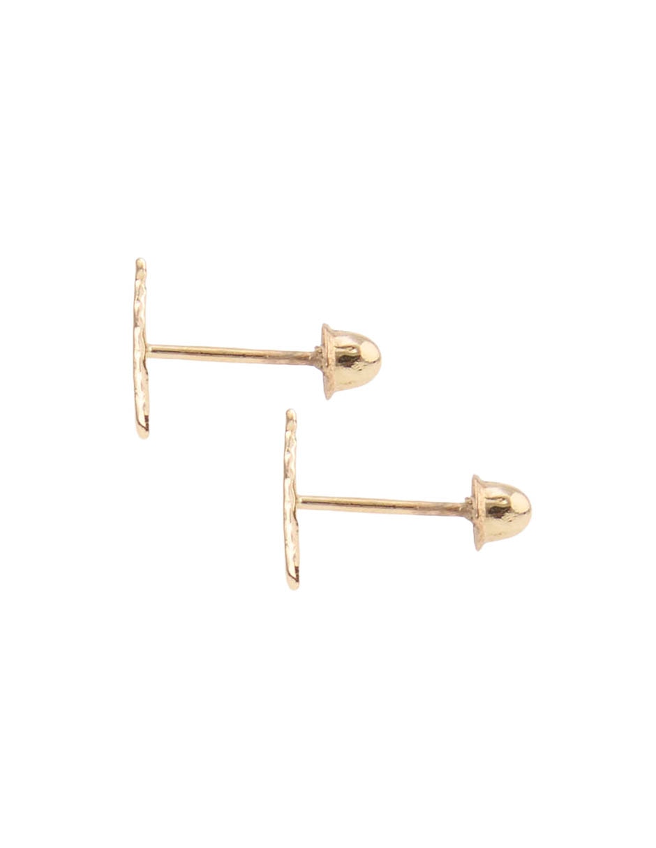 Broqueles De Hoja De Oro Amarillo 14 K Con Acabado Brillante 3
