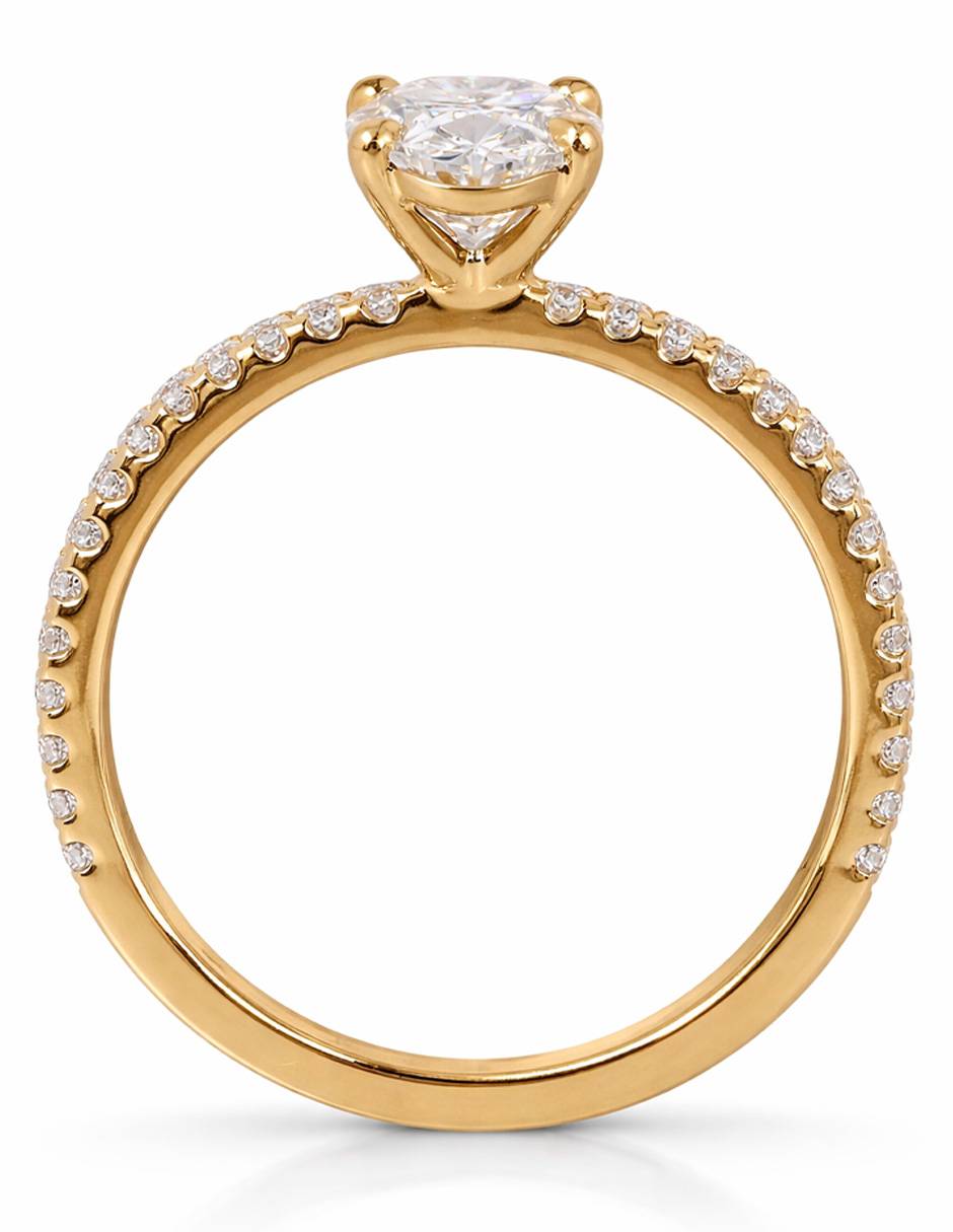 Solitario de oro 14 k diamante de laboratorio