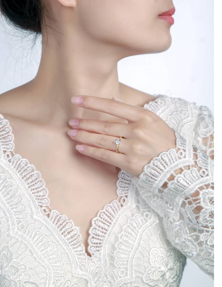 Solitario de oro amarillo 14 k 3